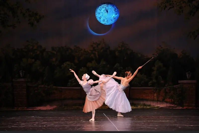 Advanced ballet students performing a Cinderella pas de deux at Farber Ballet, Brighton Beach Brooklyn
